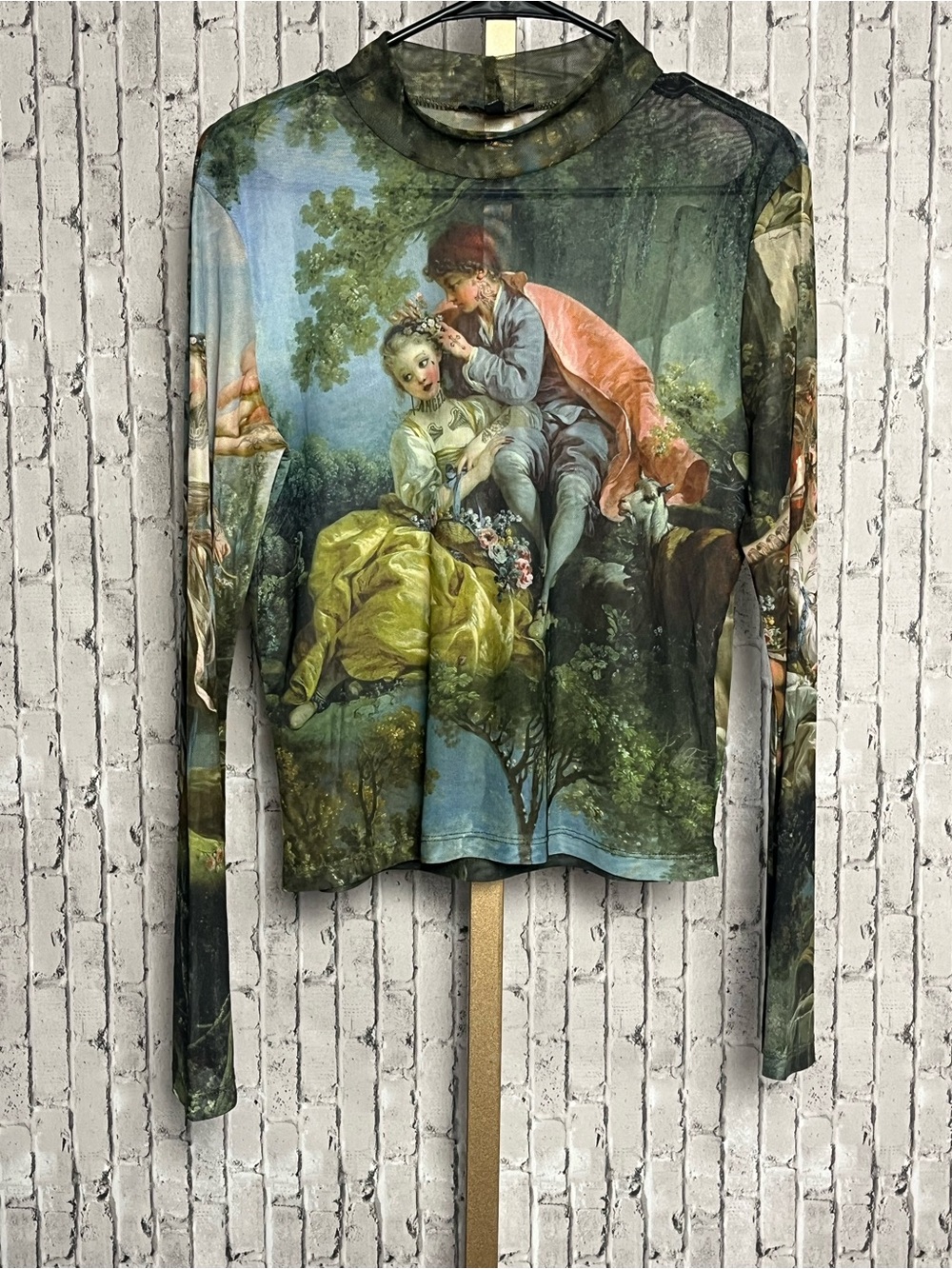 Current Mood Da Vinci's Demons Renaissance sheer Mesh Top XXL Dolls Kill graphic